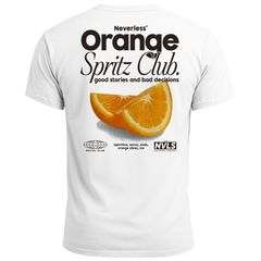 Herren T-Shirt Backprint Orange Club Grafikshirt Männer Sommer Fashion Streetstyle Baumwolle Neverless®