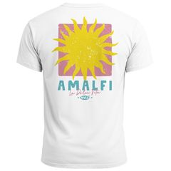 Herren T-Shirt Backprint Amalfi La Dolce Vita Sonne Print Schriftzug Fashion Streetstyle Neverless®