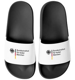 Badeschlappen Badelatschen Unisex mit Aufdruck Bundesinstitut für lecker Bierchen Bedruckt Herren Damen Badeschuhe Männer Frauen Geschenk Moonworks®
