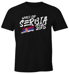 Herren T-Shirt Serbien Serbia Fan-Shirt WM 2018 Fußball Weltmeisterschaft Moonworks®
