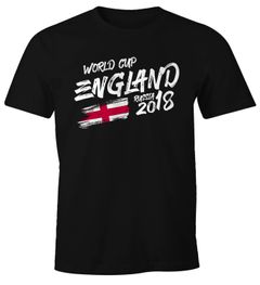 Herren T-Shirt England Fan-Shirt WM 2018 Fußball Weltmeisterschaft Moonworks®