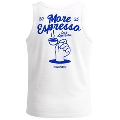 Herren Tank-Top Backprint More Espresso Less Despresso Statement Kaffeeliebhaber Fashion Muskelshirt Neverless®