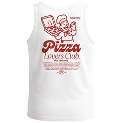 Herren Tank-Top Backprint Pizza Lovers Club Printshirt Grafik Aufdruck Muskelshirt Sommer Fashion Neverless®