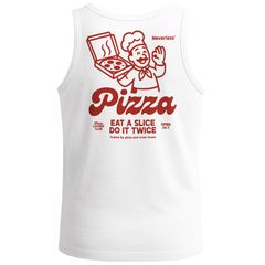 Herren Tank-Top Backprint Pizza Printshirt Spruch Aufdruck Italien Muskelshirt Sommer Fashion Neverless®