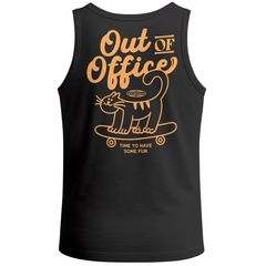 Herren Tank-Top Backprint Out of Office Statement Print Grafikshirt Sommer Fashion Muskelshirt Neverless®