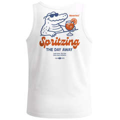 Herren Tank-Top Backprint Spritzing the day away Alligator Retro Design Printshirt Grafikshirt Muskelshirt Neverless®