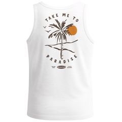 Herren Tank-Top Backprint Take me to Paradise Surf  Design Grafikshirt Sommer Muskelshirt Baumwolle Neverless®