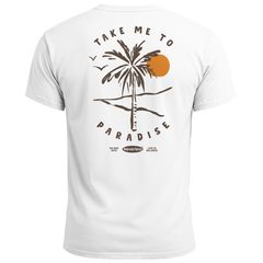 Herren T-Shirt Backprint Palmen Aufdruck Sommer Grafikshirt Urlaub Strand Fashion Streetstyle Printshirt Baumwolle Neverless®