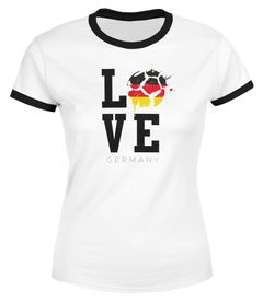 Damen WM-Shirt Deutschland Fan-Shirt Germany Love Fußball Moonworks® 