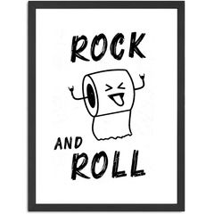 Poster Bilder Badezimmer Klopapier Zeichnung Wand-Deko Bad WC lustige Sprüche Rock and Roll Digitaldruck MoonWorks®