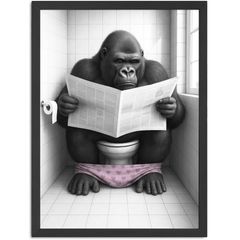 Poster Bilder Badezimmer Wand-Deko Bad WC lustige Tiere Digitaldruck Art-Print Kunstdruck MoonWorks®