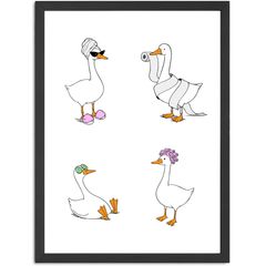 Poster Wandbild Home WC Deko Geschenkidee Badezimmer Bad Toilette Gänse-Design Digitaldruck SpecialMe®