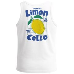 Herren Tank-Top Backprint Sommer Grafikshirt im Retro Style Zitrone Limon Cello Schriftzug Muskelshirt Neverless®