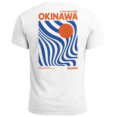 Backprint T-Shirt Herren Okinawa Japan Grafikshirt Retro Stil Minimalistisch Sommer Fashion Männer Baumwolle Neverless®