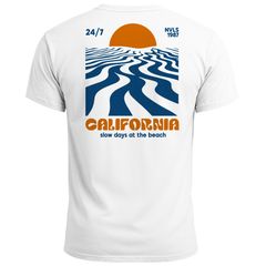 Backprint TShirt Herren California Beach Retro Sommer Grafikshirt Baumwolle Fashion Streetsyle Fashion Neverless®