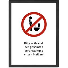 Poster Bilder Badezimmer Wand-Deko Bad WC Bitte im Sitzen pinkeln Aufforderung Digitaldruck | DIN A5, A4, A3 MoonWorks®