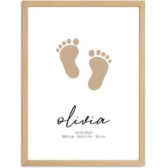 Baby Poster mit Geburtsdaten personalisieren Geburtsposter mit Name, Datum, Gewicht & Größe Hand- oder Fußabdruck SpecialMe® 