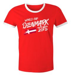 Herren WM-Shirt Dänemark Denmark Danmark Fan-Shirt WM Fußball Weltmeisterschaft 2018 World Cup