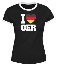 Damen T-Shirt I Love Germany Deutschland-Herz Fußball WM-Shirt Fanshirt Deutschlandshirt Moonworks® 