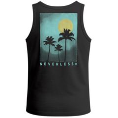 Herren Tank-Top Backprint Palmen-Motiv im grafischen Sommer-Stil Fashion Streetstyle Männer Muskelshirt Neverless®