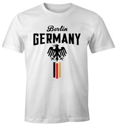 Herren WM-Shirt Fan-Shirt Deutschland Fußball Weltmeisterschaft 2018 Berlin Adler Moonworks®