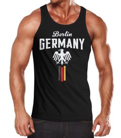 Herren WM Tanktop Fan-Shirt Deutschland Fußball Weltmeisterschaft 2018 Berlin Adler Moonworks®