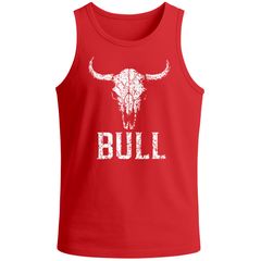 Herren Tank-Top mit Vintage Stierschädel Frontprint Schriftzug Muskelshirt Männer Outdoor Fashion Streetwear Neverless®