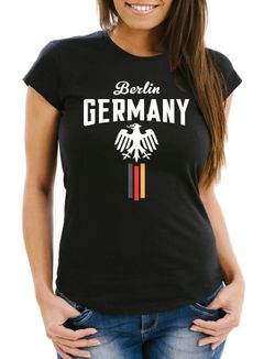 Damen WM-Shirt Fan-Shirt Deutschland Fußball Weltmeisterschaft 2018 Berlin Adler Moonworks®
