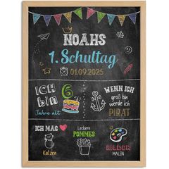 Tafel-Poster zur Einschulung – personalisiert mit Namen & Wunschdaten Einschulungsgeschenke Mädchen Jungen SpecialMe®