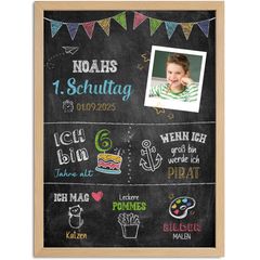Tafel-Poster zur Einschulung – personalisiert mit Foto Namen Wunschdaten persönliches Geschenk zum Schulanfang erste Klasse SpecialMe®