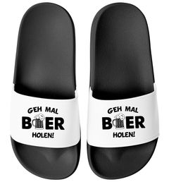 Badeschlappen Herren Malle Urlaub Spruch Bier Badelatschen Aufdruck Herren Unisex Badeschuhe Moonworks®