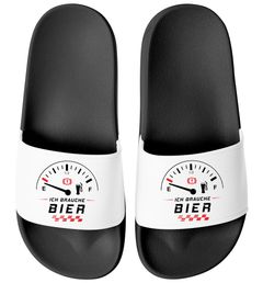 Badeschlappen Herren mit Spruch Ich brauch Bier Urlaub Accessoires Badelatschen Männer Unisex Badeschuhe Moonworks®
