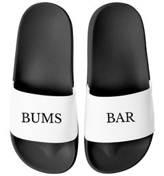 Badelatschen Herren mit Spruch BUMS BAR –Gadget Malle, Festival JGA – Witzige Badeschlappen für Urlaub Moonworks®