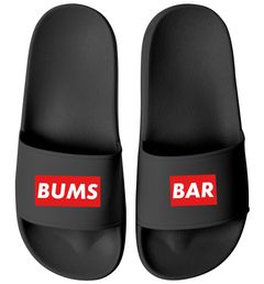 Herren mit Spruch BUMS BAR –Gadget Malle, Festival JGA Männerurlaub– Witzige Badeschlappen für Urlaub Moonworks®