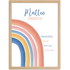 Baby Poster Regenbogen | personalisiertes Geburtsposter mit Name Geburtsdatum Uhrzeit Gewicht Größe | Geschenk Geburt SpecialMe® SpecialMe® 