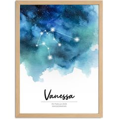 Baby Poster Sternzeichen personalisiert | Geburtsposter mit Sternbild Name Geburtsdatum  |Geschenkidee Taufe SpecialMe® 