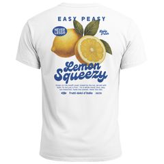 Herren T-Shirt Backprint Easy Peasy Lemon Squeezy Zitrusfrüchte Italien Vintage Printshirt Fashion Streetstyle Neverless®