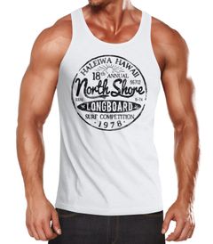Herren Tank-Top North Shore Longboard Retro Surf Motiv Wellenreiten Muskelshirt Muscle Shirt Neverless®