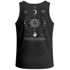 Herren Tank-Top Backprint Sonne Mond | Spirituelles Grafikshirt | Printshirt Astrologie Design | Muskelshirt Baumwolle Neverless®