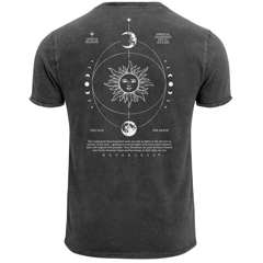Herren Vintage T-Shirt Backprint Sonne Mond | Spirituelles Grafikshirt | Printshirt Astrologie Design Cosmic Style | Baumwolle Used Look Neverless®