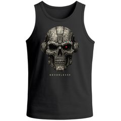 Herren Tank-Top Techno-Skull Cyborg Sci-Fi Cyberpunk Printshirt Grunge Stylle Fashion Streetstyle Grafikshirt Muskelshirt Neverless®