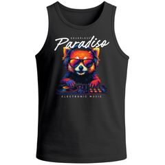 Herren Tank-Top DJ Panda EDM Grafikshirt | electronic Music Print für Festival Club Streetwear Muskelshirt Neverless®