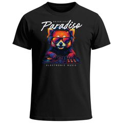 Herren T-Shirt DJ Panda EDM Grafikshirt | electronic Music Print für Festival Club Streetwear |  Kurzarmshirt für Musikfan Neverless®
