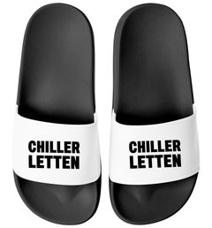 Badeschlappen Chiller-Lettem Badelatschen Unisex Spruch Lustig Relax Herren Damen Badeschuhe Urlaub Gadget Moonworks®
