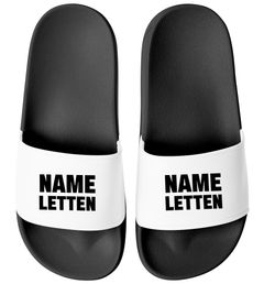 Badeschlappen personalisiert mit Name Letten Unisex Herren Damen Badeschuhe lustiges Geschenk mit Wunschname Moonworks®