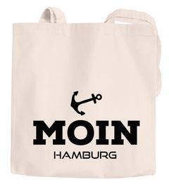 Jutebeutel Stofftasche Moin Hamburg Anker Anchor Baumwolltasche Moonworks®