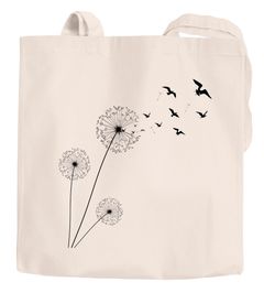 Einkaufstasche Pusteblume Vögel Dandelion Birds Shoppingtasche Tragetasche Jutebeutel Autiga®