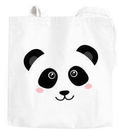 Jutebeutel Panda Gesicht Pandabär Tiergesichter Baumwolltasche Stoffbeutel Baumwolle Moonworks®