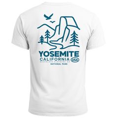 Backprint T-Shirt Herren Outdoor Illustration Grafik Kalifornien Yosemite Nationalpark Sommer Fashion Männer Neverless®