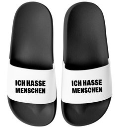 Badelatschen mit Spruch | Sarkastische Schlappen für Männer Frauen mit schwarzem Humor | Witzige Geschenkidee für Anti-Sozialhelden Moonworks®